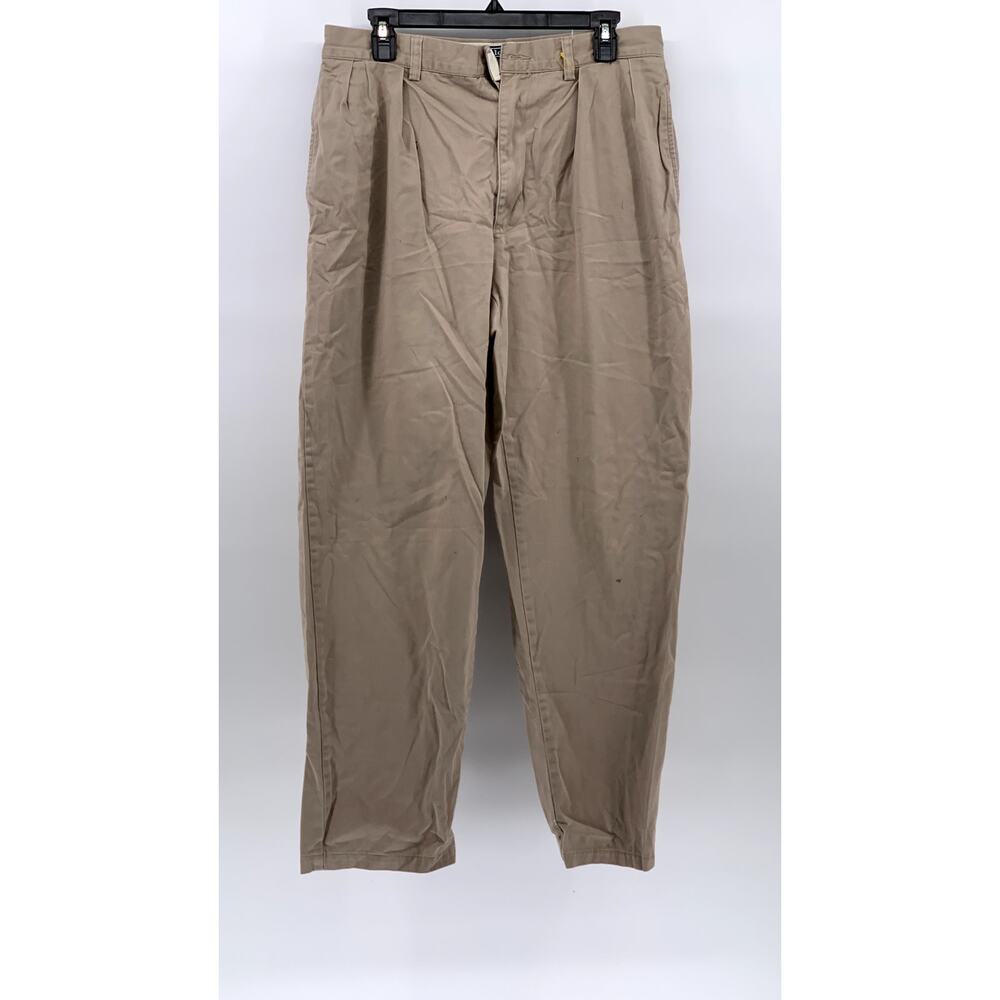 POLO RALPH LAUREN Men's Vintage Tan Pleated Straight-Leg Andrew Pant SZ 33X32